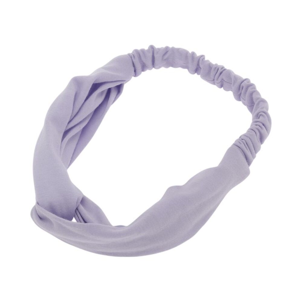 Simple Solid Elastic Cross Headwrap Gray Purple
